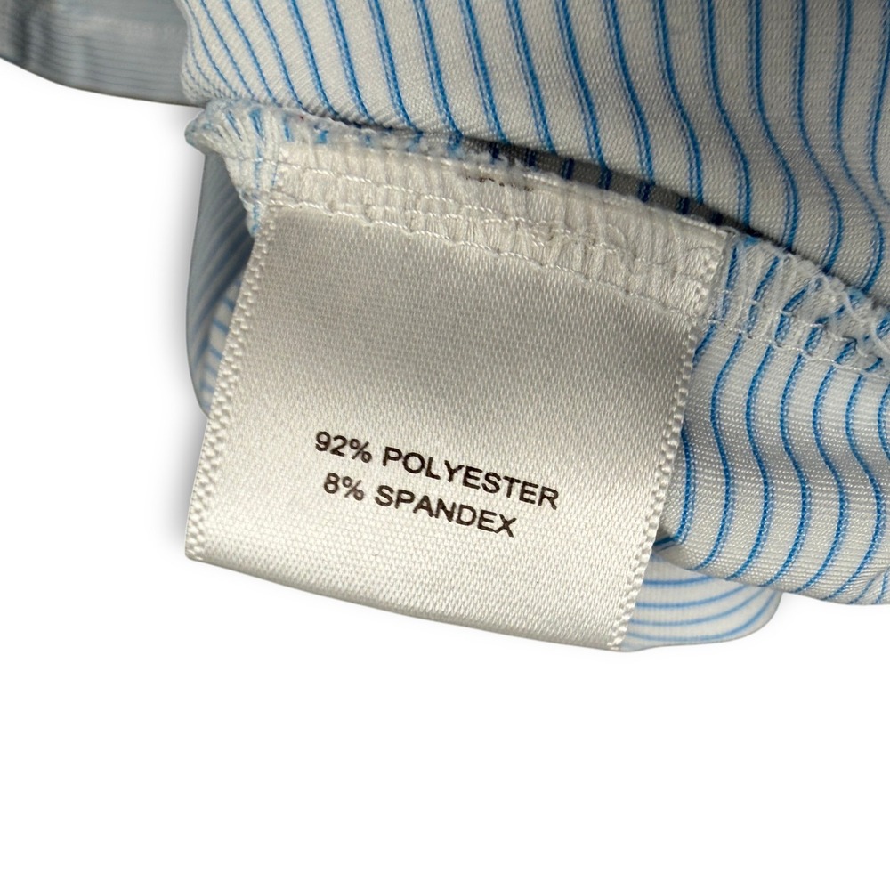 Peter Millar Polo Shirt Men XL Blue Stripe Golf Comfort Short Sleeve Performance - Picture 8 of 12